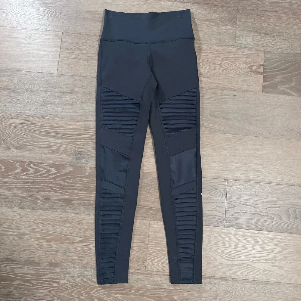 Alo Yoga High Waist Moto Leggings Anthracite Gray S